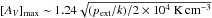 Mathematical equation: \hbox{$[A_V]_{\rm max}\sim 1.24\sqrt{(p_{\rm ext}/k)/2\times 10^4~{\rm K\,cm^{-3}}}$}