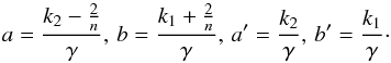 Mathematical equation: \appendix \setcounter{section}{5} \begin{eqnarray} \left<P_{\rm sph}(\Sigma_n)\right> &\approx & \frac{1}{\tilde C}\Sigma_n^{-2 k_2-1} \frac{2 q_0^{-k_1-k_2}}{(n-1)k_2-1} \nonumber\\ &&\times \left(\frac{\xi_n p_{\rm ext}}{4\pi G}\right)^{k_2} {B}\left(\frac{n-1}{2},\frac{1}{2}\right)^{2 k_2}, \end{eqnarray}