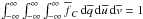 Mathematical equation: \hbox{$\int_{-\infty}^\infty \int_{-\infty}^\infty \int_{-\infty}^\infty \overline{f}_C \, {\rm d}\overline{q} \, {\rm d}\overline{u} \, {\rm d}\overline{v}=1$}