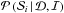 Mathematical equation: \hbox{$\mathcal{P}\left(\mathcal{S}_{i} \,|\, \mathcal{D}, \mathcal{I}\right)$}