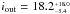 Mathematical equation: \hbox{$i_{\rm out} = 18.2^{_{+18.0}}_{^{-5.4}}$}