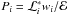 Mathematical equation: \hbox{$P_i = \constr_i w_i/\evid$}
