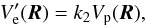 Mathematical equation: \appendix \setcounter{section}{1} \begin{eqnarray} V'_\eq(\vR) = k_{2} V_{\rm p}(\vR) , \label{eq.love1} \end{eqnarray}