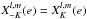 Mathematical equation: \hbox{$X^{l,m}_{-K}(e) = X^{l,m}_{K}(e)$}