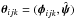 Mathematical equation: \hbox{$\vec{\theta}_{ijk} = (\vec{\phi}_{ijk},\hat{\vec{\psi}})$}