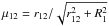 Mathematical equation: \hbox{$\mu_{12} = r_{12}/\sqrt{r_{12}^2+R_1^2}$}