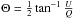 Mathematical equation: \hbox{$\Theta = \frac{1}{2} \tan^{-1} \frac{U}{Q}$}