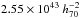 \hbox{$ 2.55 \times 10^{43}~h^{-2}_{70}$}
