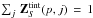 \hbox{$\sum_j\,\mathbf{Z}^{\rm tint}_S(p,j) \, = \, 1$}