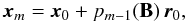 $$ \vec{x}_m = \vec{x}_0 + p_{m-1}(\mathbf{B}) \, \vec{r}_0, $$