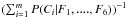 \hbox{$(\sum_{i=1}^{m}P(C_i | F_1, ...., F_6))^{-1}$}