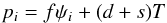 \appendix \setcounter{section}{1} \begin{eqnarray*} p_i = f \psi_i+ (d + s)T \end{eqnarray*}