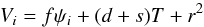 \appendix \setcounter{section}{1} \begin{eqnarray*} V_i = f \psi_i+ (d + s)T + r^2 \end{eqnarray*}