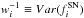 \hbox{$w_i^{-1} \equiv Var(f^{\rm SN}_i)$}