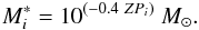 \begin{eqnarray} M_i^*=10^{(-0.4~ZP_i)}~{M_\odot}. \end{eqnarray}