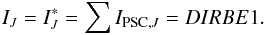 \appendix \setcounter{section}{2} \begin{equation} \label{eq:hyp2} I_J = I^*_J = \sum I_{\rm PSC,\it J} = DIRBE{1}. \end{equation}