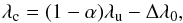 \begin{equation} \lambda_{\rm c} = (1-\alpha) \lambda_{\rm u} - \Delta\lambda_0, \label{eqn:wavecal_correction} \end{equation}