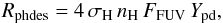 \begin{eqnarray} \label{e-02} \sub{R}{phdes}=4\,\sub{\sigma}{H}\,\sub{n}{H}\,\sub{F}{FUV}\,\sub{Y}{pd}, \end{eqnarray}