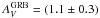 \hbox{$A_{V}^{\rm GRB} = (1.1 \pm 0.3)$}