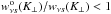 \hbox{$w_{\nu s}^\mathrm{o}(\Kp)/w_{\nu s}(\Kp) < 1$}