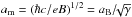 \hbox{$\am=(\hbar c/eB)^{1/2}=\aB/\!\!\sqrt{\gamma}$}