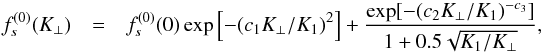 \appendix \setcounter{section}{1} \begin{eqnarray} f^{(0)}_s(\Kp) &=& f^{(0)}_s(0)\exp\left[-(c_1\Kp/K_1)^2\right] + \frac{\exp[-(c_2\Kp/K_1)^{-c_3}]}{1+0.5\sqrt{K_1/\Kp}}, \nonumber\\&& \end{eqnarray}