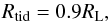 \begin{equation} R_{\rm tid}=0.9R_{\rm L}, \end{equation}