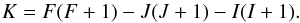 \appendix \setcounter{section}{1} \begin{equation} \label{hfsenergies} E(IJF) = E(J) + A\frac{K}{2} + B\frac{3K(K+1)-4I(I+1)J(J+1)}{8I(2I-1)J(2J-1)},\vspace*{-2mm} \end{equation}