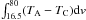 \hbox{$\int_{16.5}^{80}(T_{\rm A}-T_{\rm C}) {\rm d}v$}