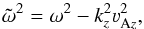 \begin{equation} \tilde\omega^2=\omega^2-k_z^2 \varv_{\text{A}z}^2, \end{equation}