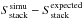 \hbox{$S_{{\rm stack}}^{{\rm simu}}-S_{{\rm stack}}^{{\rm expected}}$}