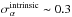 \hbox{$\sigma_{\alpha}^{\rm intrinsic}\thicksim0.3$}