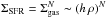 \hbox{$\Sigma_{\rm SFR}=\Sigma_{\rm gas}^{N}\thicksim (h\,\rho)^N$}
