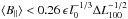 \hbox{$\langle B_\parallel \rangle < 0.26 \, \epsilon\, l_0^{-1/3} \Delta L_{100}^{-1/2}$}