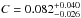\hbox{$C = 0.082^{+0.040}_{-0.026}$}