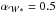 \hbox{$\alpha_{\mathcal{W*}} = 0.5$}
