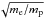 \hbox{$\sqrt{m_{\rm e}/m_{\rm p}}$}