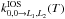 \hbox{$k^{\rm IOS}_{0,0 \to L_1,L_2}(T) $}