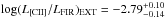 \hbox{${\rm log}(L_{\rm [CII]}/L_{\rm FIR})_{\rm EXT} = -2.79^{+0.10}_{-0.14}$}