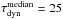 \hbox{$\tau_{\rm dyn}^{\rm median} = 25$}