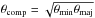 \hbox{$\theta_\mathrm{comp} = \sqrt{\theta_\mathrm{min}\theta_\mathrm{maj}}$}
