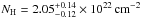 \hbox{$N_\mathrm{H} = 2.05^{+0.14}_{-0.12}\times 10^{22}\,\mathrm{cm}^{-2}$}