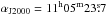 Mathematical equation: \hbox{$\alpha_{\rm J2000}\rm =11^{h}05^{m}23\fs7$}