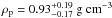 Mathematical equation: \hbox{$\rho_{\rm p}=0.93_{-0.17}^{+0.19}~\rm g\;cm^{-3}$}