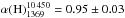 Mathematical equation: \hbox{$\alpha({\rm G})_{1369}^{10\,450}= 1.05\pm 0.05$}
