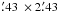 Mathematical equation: \hbox{$\farcm43\ \times 2\farcm43$}