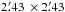 Mathematical equation: \hbox{$2\farcm43\ \times 2\farcm43\ $}