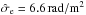Mathematical equation: \hbox{$\hat{\sigma}_\mathrm{e} = {6.6}{\rm\,\radian/m^2}$}