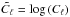 Mathematical equation: \hbox{$\tilde{C}_\ell = \log{\left(C_\ell\right)}$}