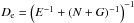 Mathematical equation: \hbox{$D_\mathrm{e} = \left(E^{-1}+(N+G)^{-1}\right)^{-1}$}